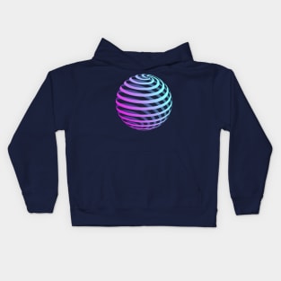 Neon spiral sphere Kids Hoodie